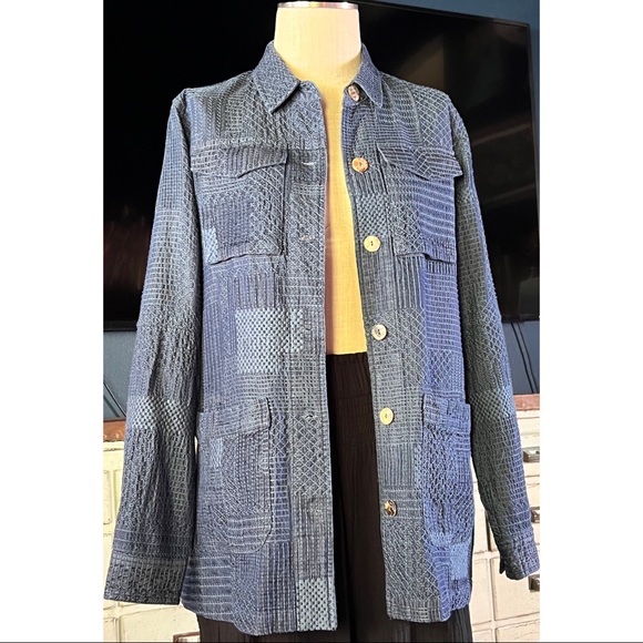 Johnny Was Thora Trapunto Embroidered Denim Jacket S - Picture 10 of 14